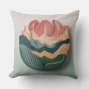 Coussin Relief Giri Petal Motif Batik 3D
