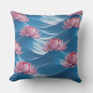 Coussin Relief Lotus Wave Motif Batik 3D