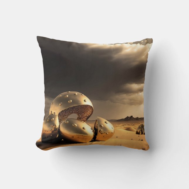 Coussin Reliques extraterrestres dans le désert (Recto)
