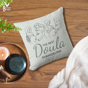 Coussin Remerciement Personnalisé Vert Sauge à la MEILLEUR