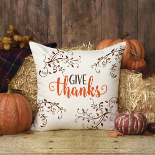 Coussin Remerciements Fall Leaves Nom de famille Thanksgiv