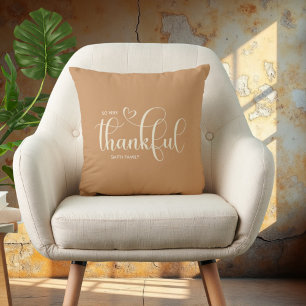 Coussin Remerciements Personnalisés Nom de Famille Brun Cl