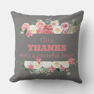 Coussin Remerciez avec un coeur reconnaissant