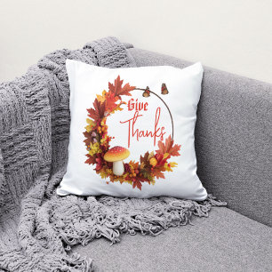 Coussin Remerciez pour l'Automne Rustique