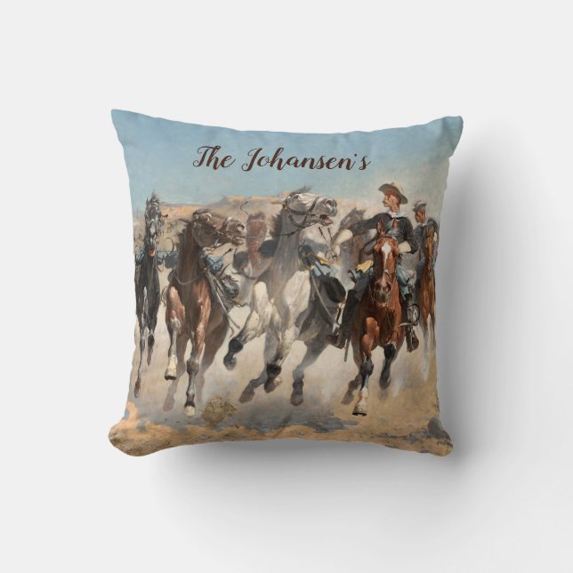 Coussin Remington Cowboy Sud-Ouest Occidental  (Recto)