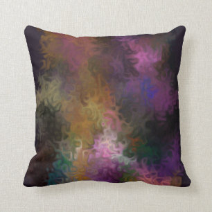 Coussin Remous colorés multi contemporains d'art abstrait