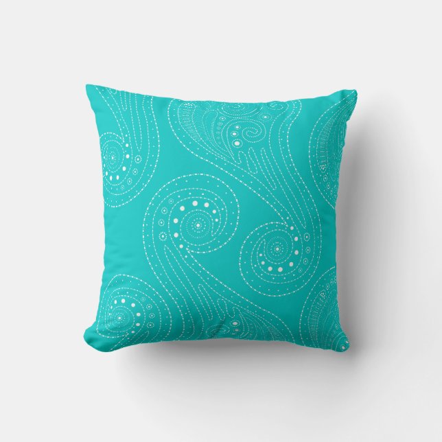 Coussin Remous de Teal de turquoise (Recto)
