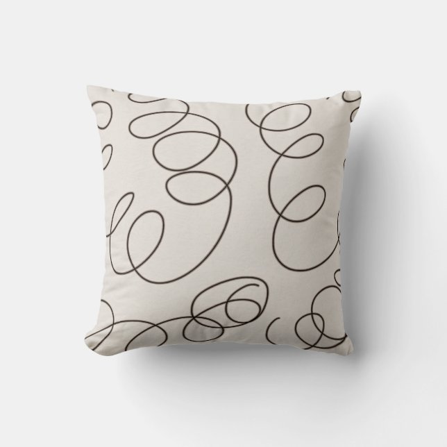 Coussin remous décoratifs bruns doux de griffonnage (Recto)