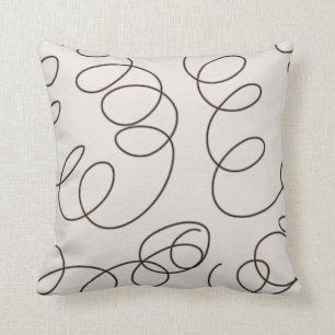 Coussin remous décoratifs bruns doux de griffonnage