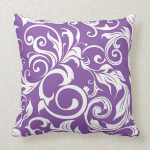 Coussin Remous vintage assez pourpre de papier peint