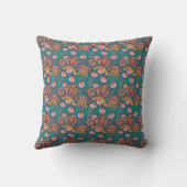 Coussin Renaissance Sarcelle Or Orange Médiéval | (Verso)