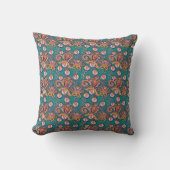 Coussin Renaissance Sarcelle Or Orange Médiéval | (Recto)