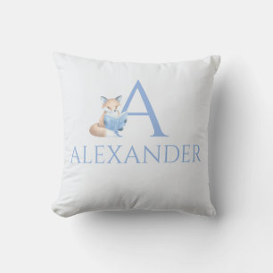 Coussin Renard à nom personnalisé lisant un livre Art de n