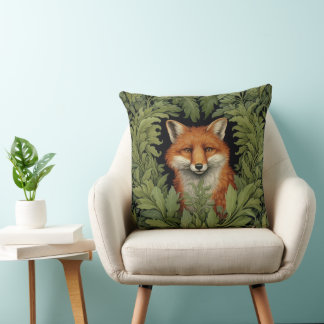 Coussin Renard Art nouveau dans la forêt