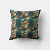Coussin Renard au clair de lune, Forêt de nuit (Verso)