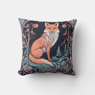 Coussin Renard boisé enchanté D16