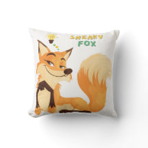 Renard caricatural et longue queue buissonneuse