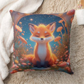 Coussin Renard Charmant Assis au Milieu d'une Forêt Fantas (Couverture)
