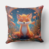 Coussin Renard Charmant Assis au Milieu d'une Forêt Fantas (Verso)