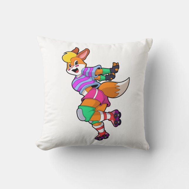 Coussin Renard comme Patineur Inline avec Patinage Inline (Recto)