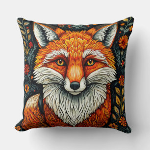 Coussin Renard de dessin animé adorable assis
