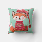 Coussin Renard de Noël mignon dans un pull confortable (Verso)