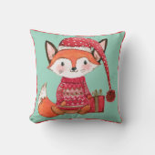 Coussin Renard de Noël mignon dans un pull confortable (Recto)