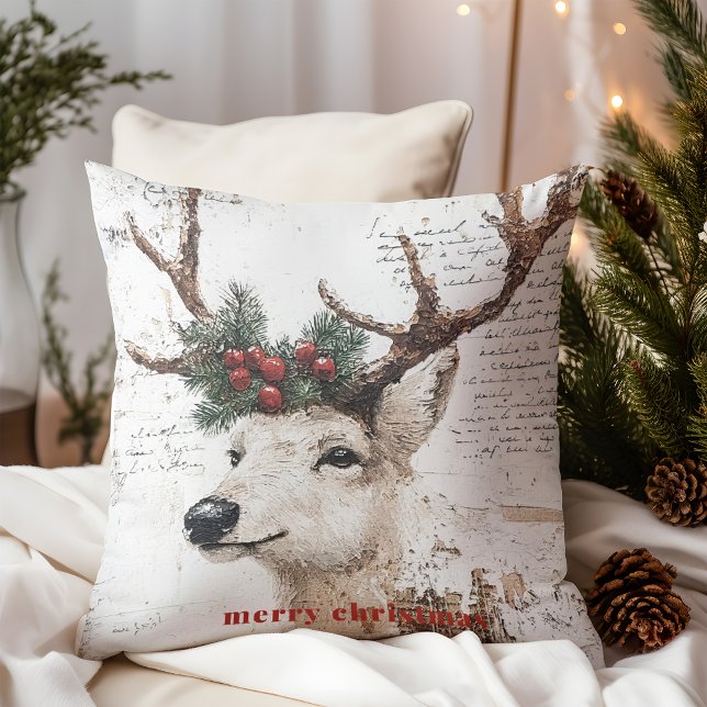 Coussin Renard de Noël rustique (Créateur téléchargé)