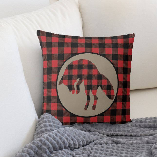 Coussin Renard de saut de buffle noir rouge (Créateur téléchargé)