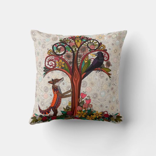 Coussin renard et corneille (Verso)