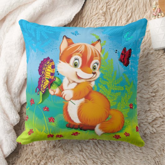 Coussin renard et papillon (Couverture)