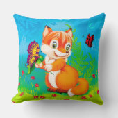 Coussin renard et papillon (Recto)