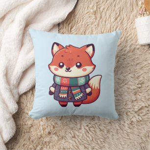 Coussin Renard kawaii pour la saison d'hiver
