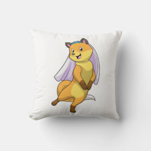 Coussin Renard marié voilé