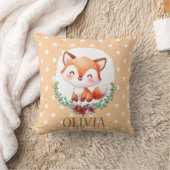 Coussin Renard mignon à pois élégant (Couverture)