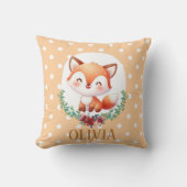 Coussin Renard mignon à pois élégant (Recto)