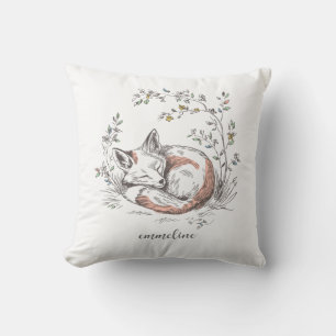 Coussin Renard mignon de la forêt personnalisé