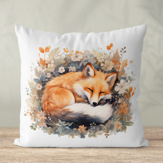 Coussin Renard Mignon Endormi