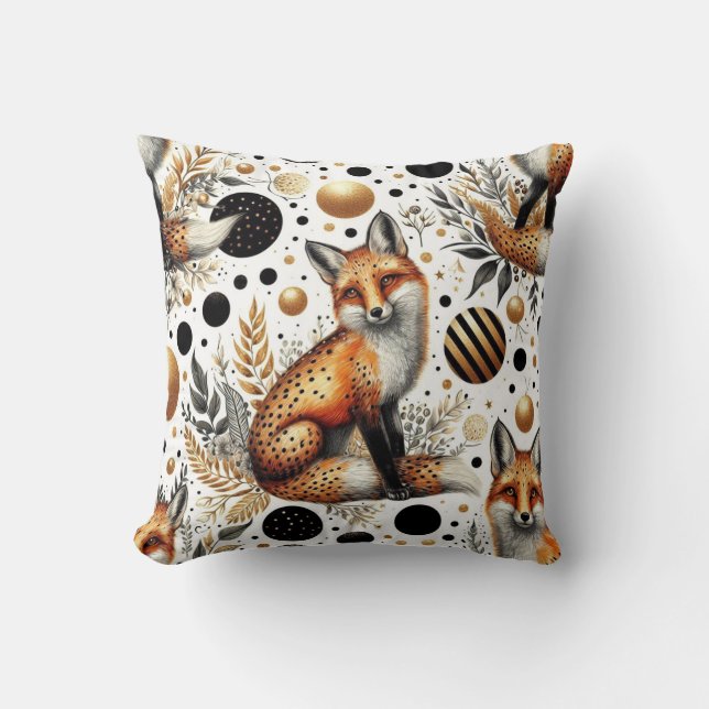 Coussin Renard mignon et points sans couture (Recto)