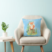 Coussin Renard mignon personnalisé sur une souche (Chaise)