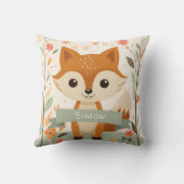 Coussin Renard mou, Bébé Animaux, Nom personnalisé (Verso)