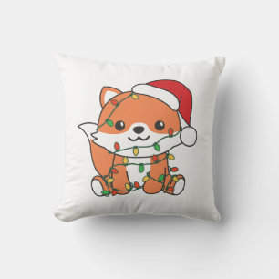 Coussin Renard Noël Hiver Animaux Fêtes Renards