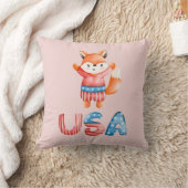 Coussin Renard patriotique mignon (Couverture)
