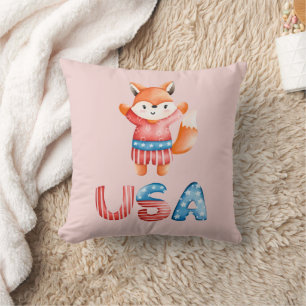 Coussin Renard patriotique mignon