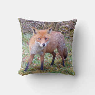 Coussin Renard Rouge Mignon Art de la Forêt et de la Faune