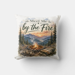 Coussin Rencontre-moi près du feu de camp du Mont Feu au c
