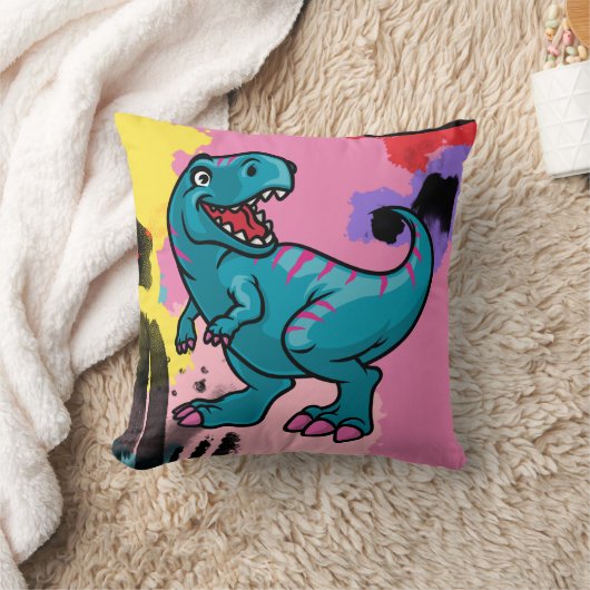 Coussin Rencontrez Dino l'oreiller à lancer Dinosaur bleu  (Couverture)