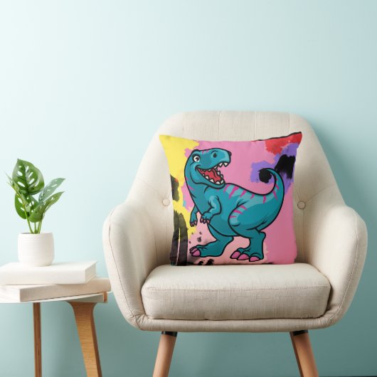 Coussin Rencontrez Dino l'oreiller à lancer Dinosaur bleu (Chaise)