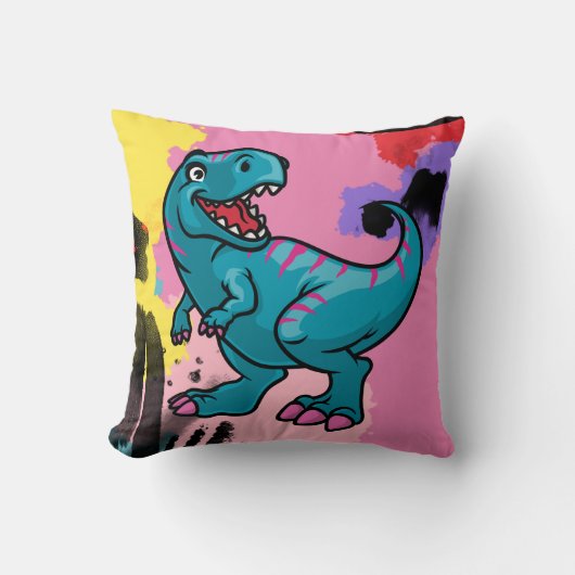Coussin Rencontrez Dino l'oreiller à lancer Dinosaur bleu (Recto)