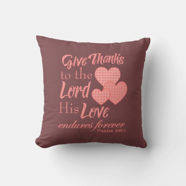 Coussin Rendez grâce au Seigneur (Recto)